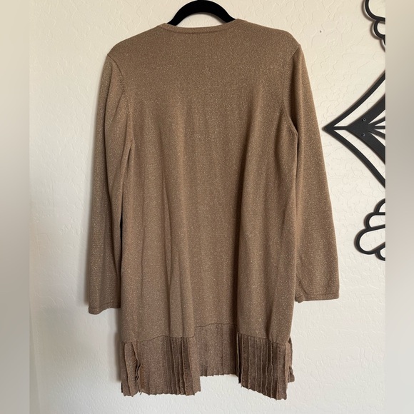 CHICO’S Open Front Cardigan Tan/Gold - Size 2 Large - Picture 4 of 7